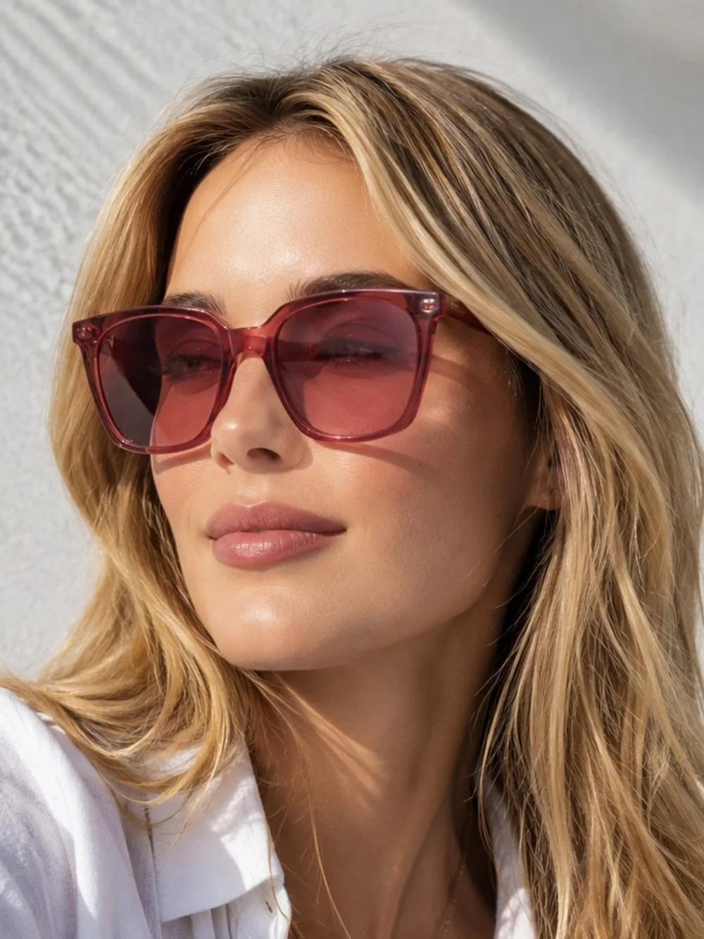 Vincent Chase S14075 Pink Transparent Full Rim Polarized Sunglasses Unisex